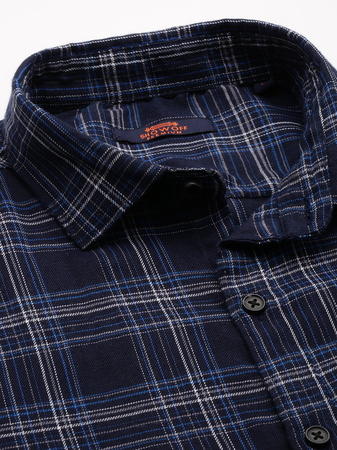 Men's Navy Checked Casual Shirt