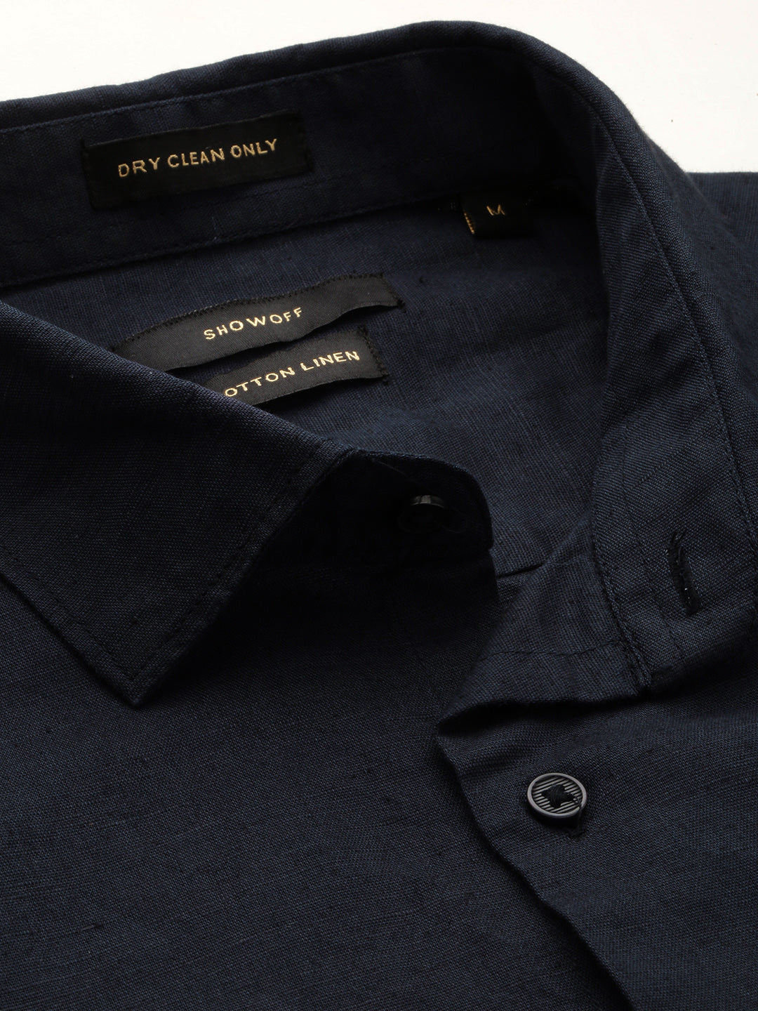 Men Navy Solid Casual Shirt