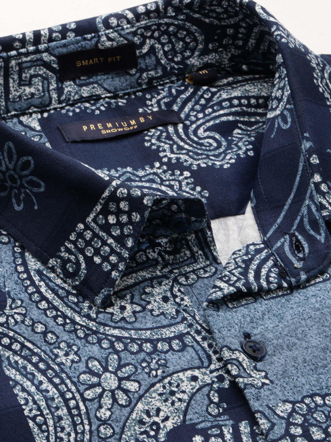 Men's Navy Printed Casual Shirts