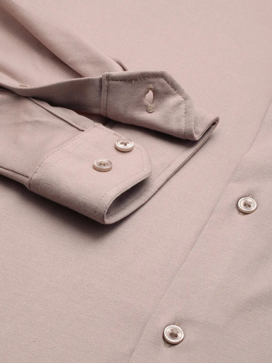 Men's Beige Solid Casual Shirt