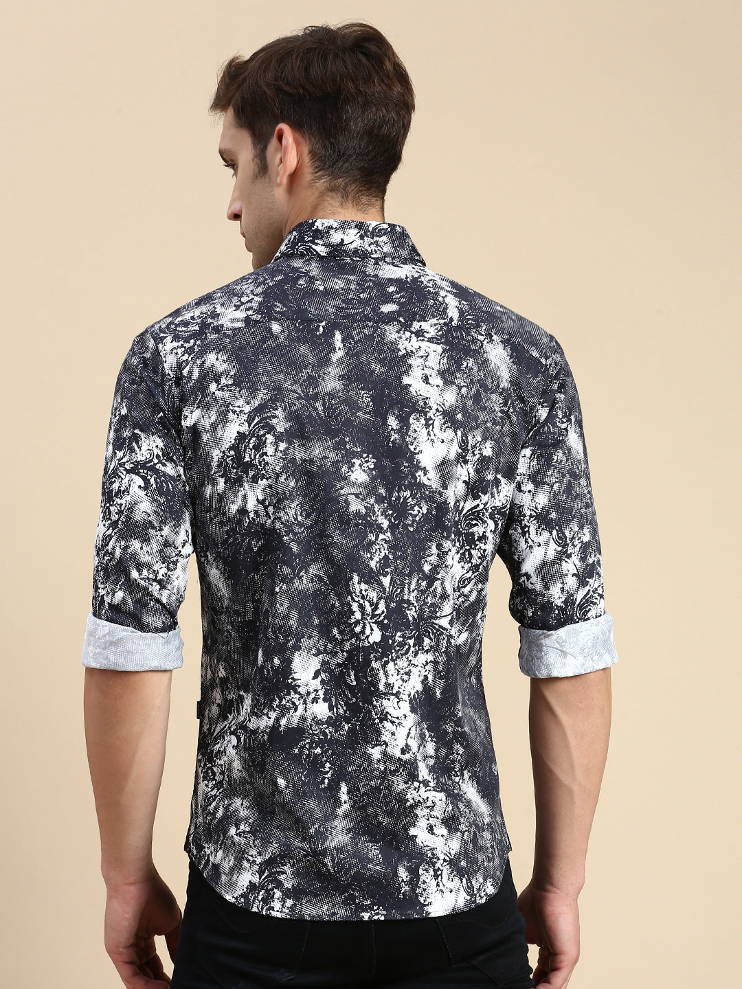 Men Black Printed Casual Shirt