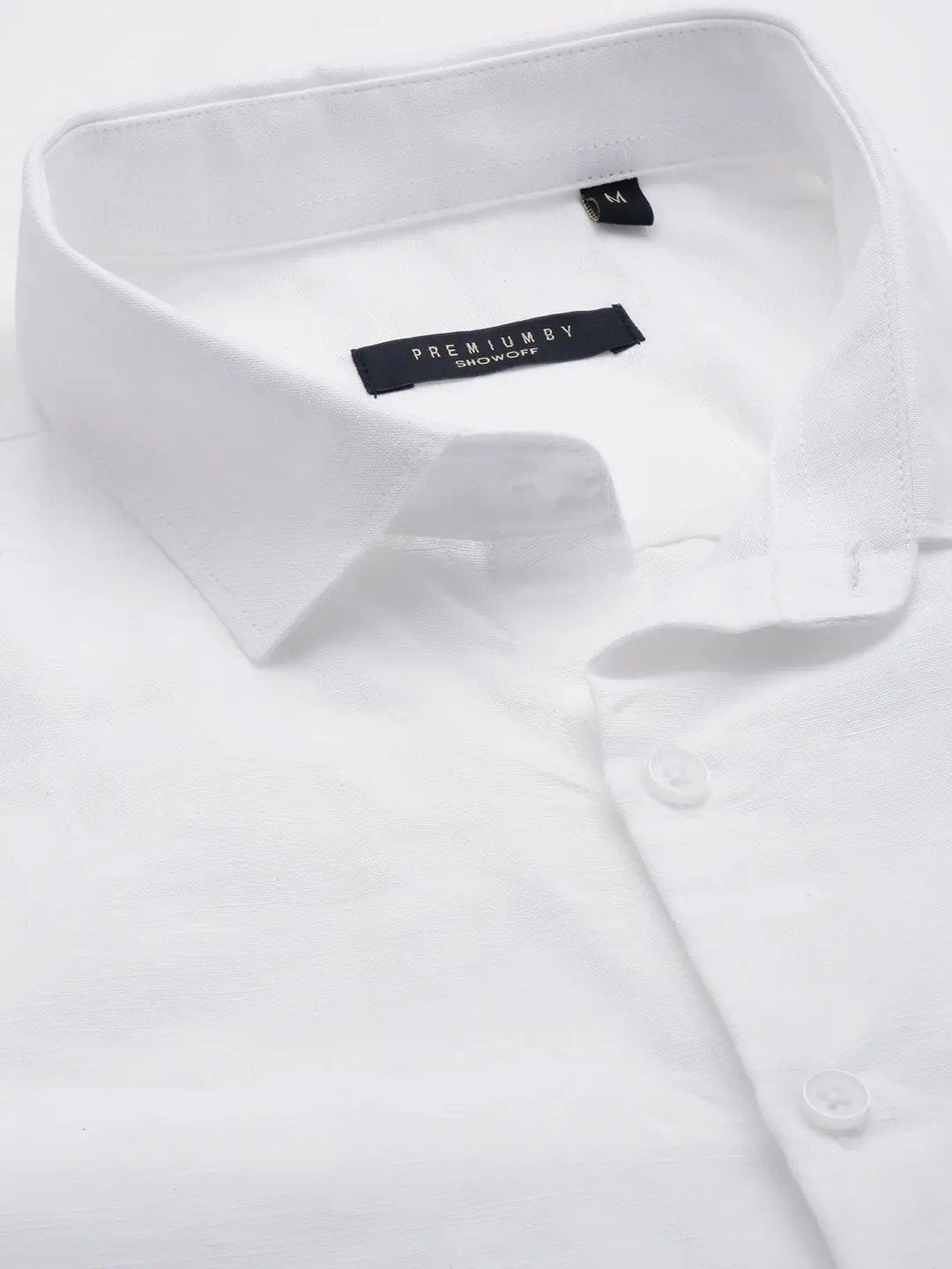 Men's White Solid Casual Shirt