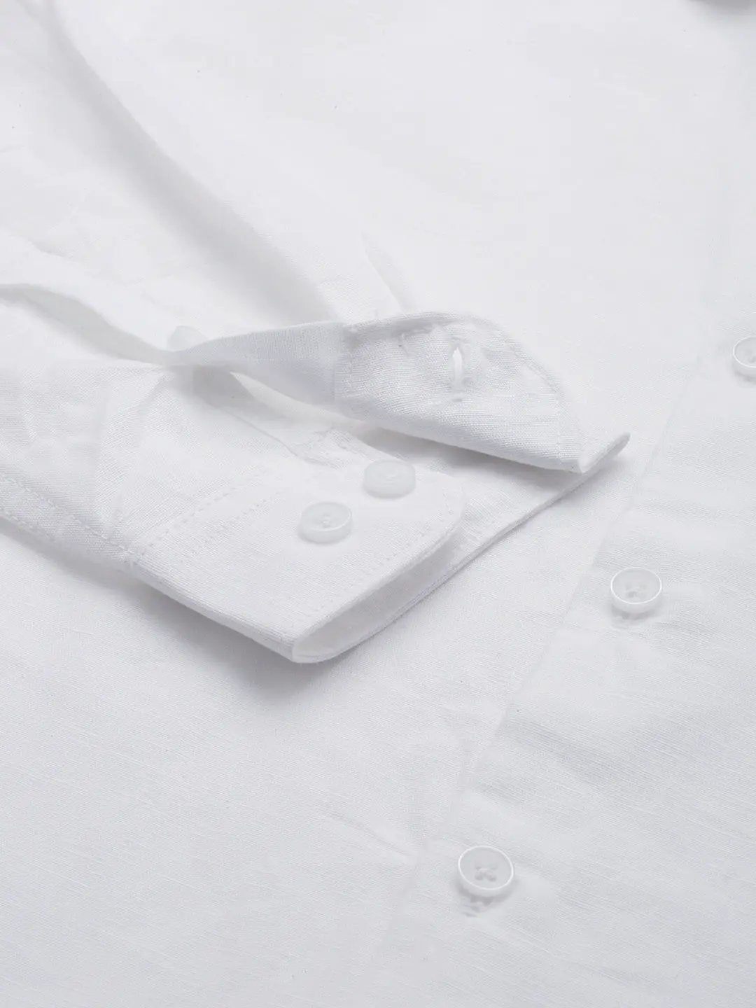 Men's White Solid Casual Shirt