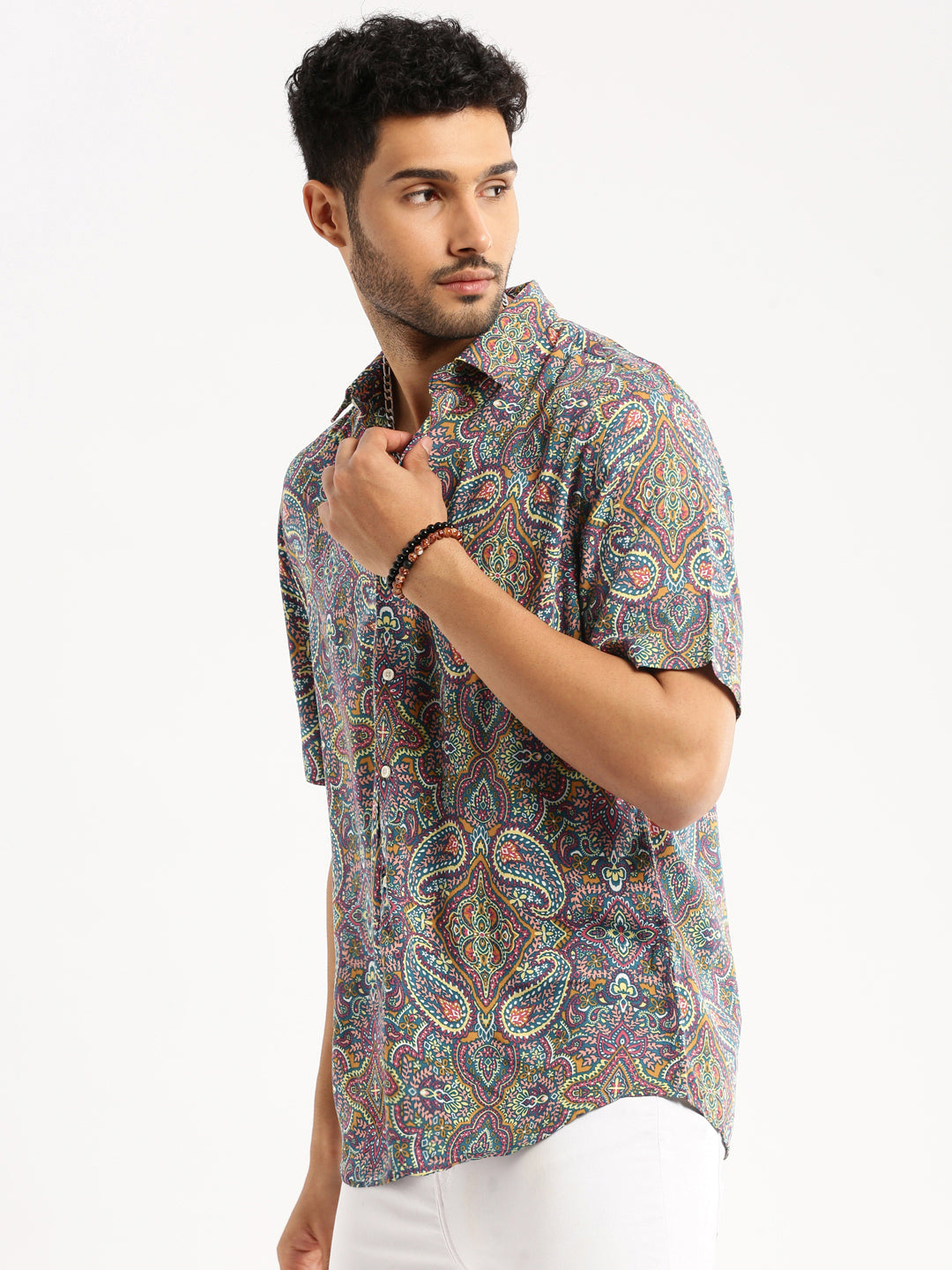 Men Multi Spread Collar Ethnic Motifs Shirt