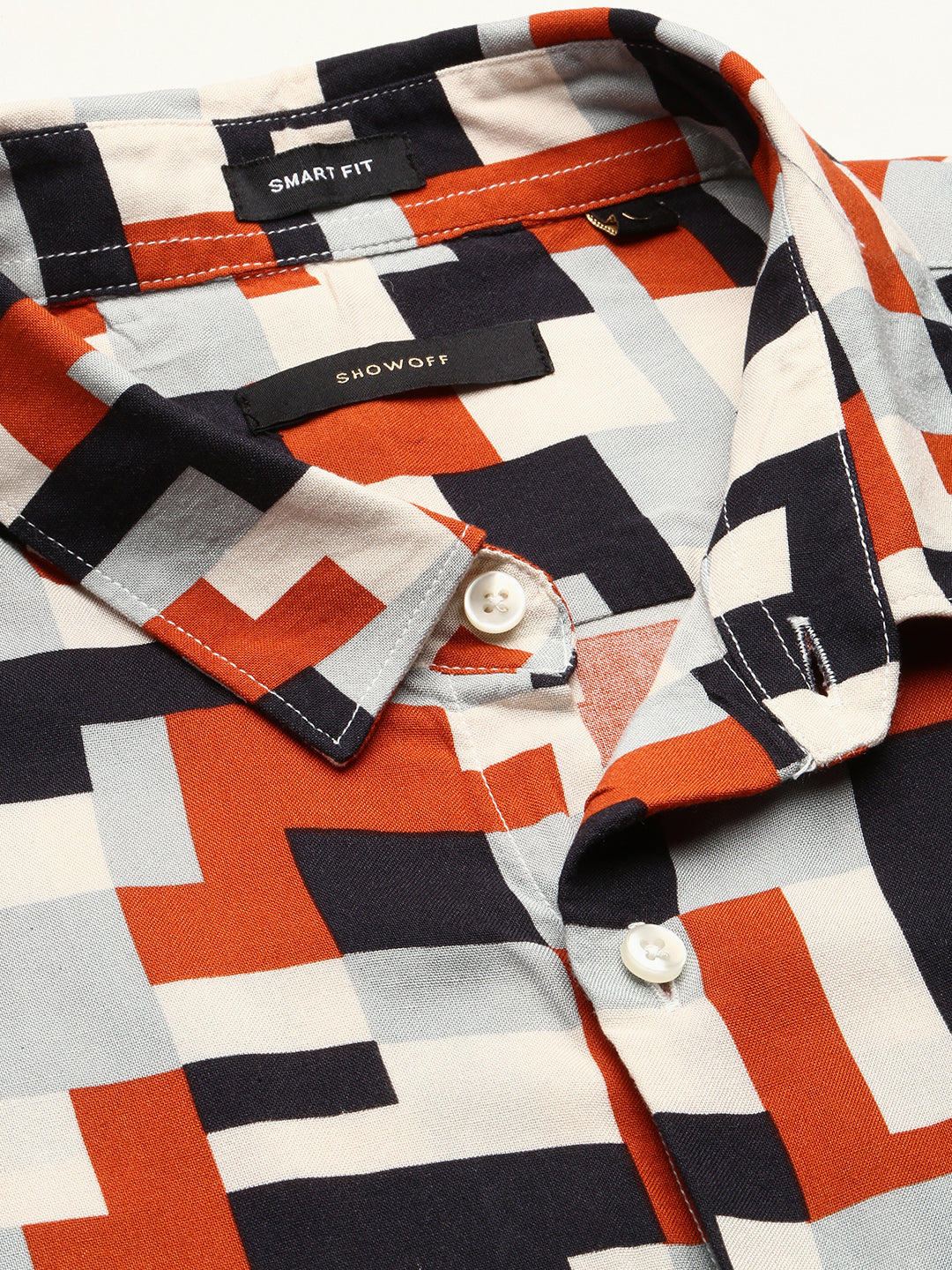 Men's Multi Spread Collar Geometric Shirt