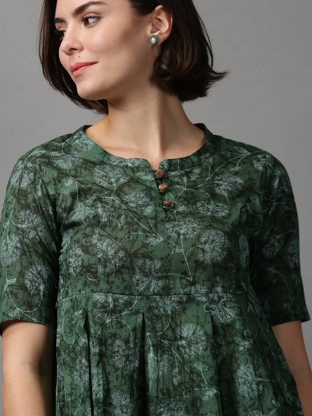 Women's Green Printed Top