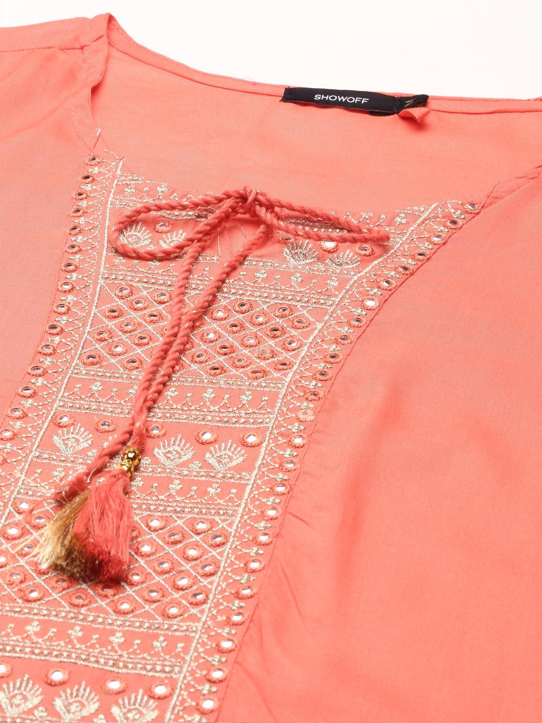 Women's Pink Printed Straight Kurta