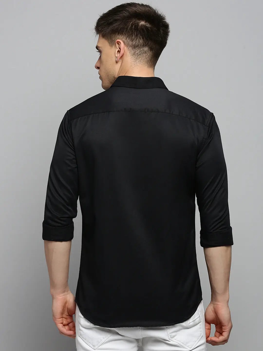 Men's Black Solid Formal Shirt