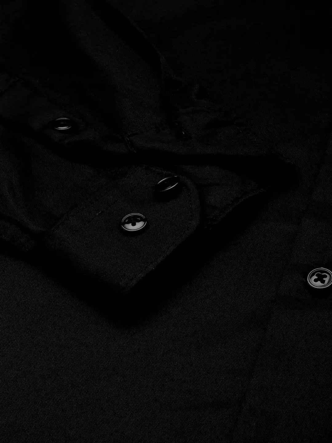 Men's Black Solid Formal Shirt