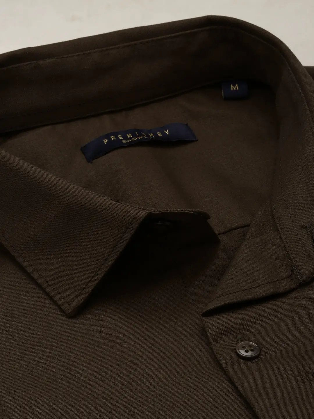 Men's Brown Solid Formal Shirt