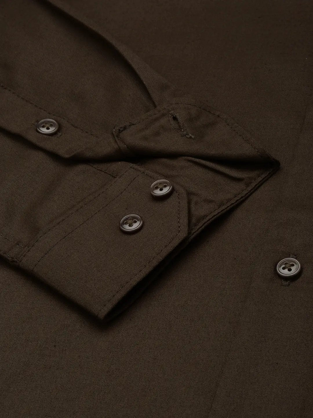Men's Brown Solid Formal Shirt