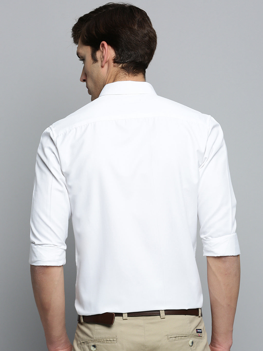 Men White Solid Formal Shirt