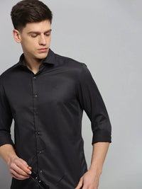 Men's Grey Solid Formal Shirt