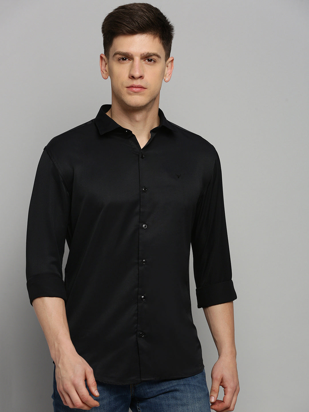 Men Black Solid Formal Shirt