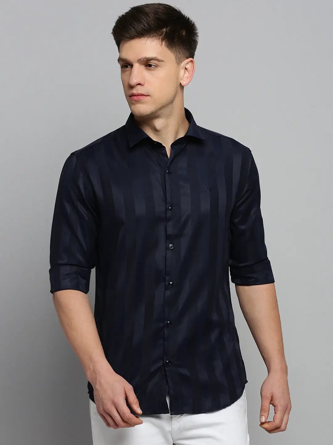 Men's Navy Solid Formal Shirt