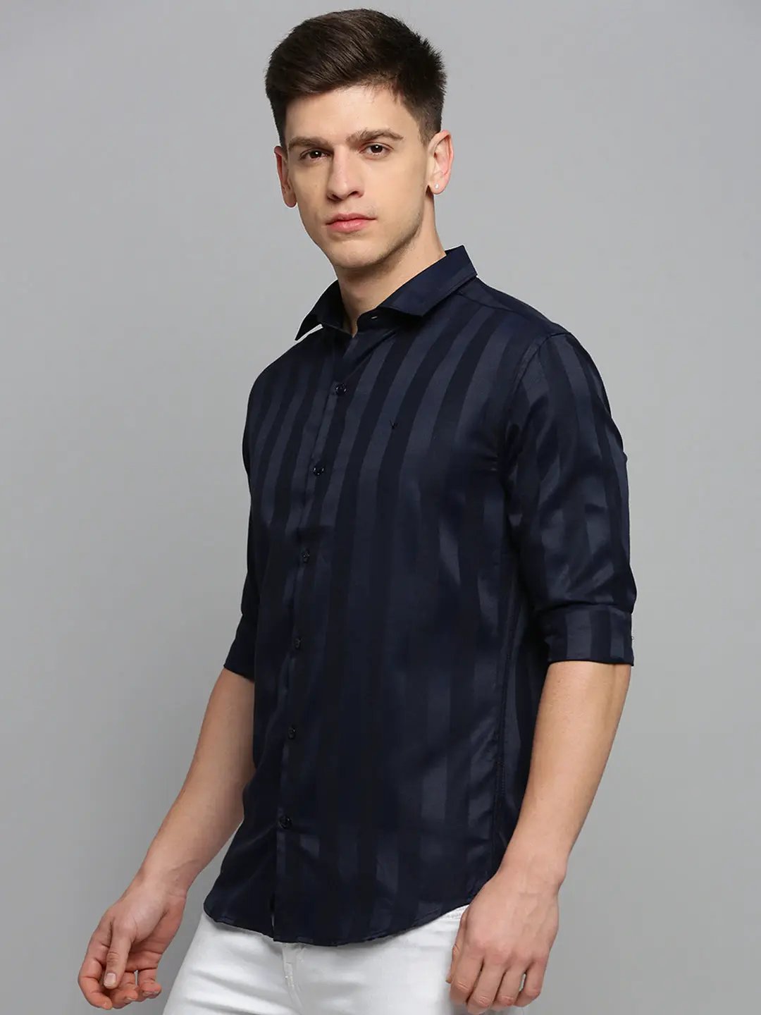 Men's Navy Solid Formal Shirt