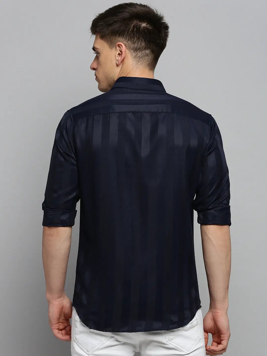 Men's Navy Solid Formal Shirt