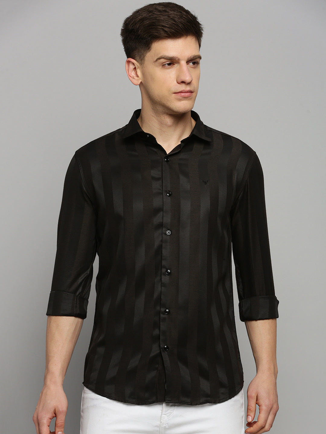 Men's Black Solid Formal Shirt