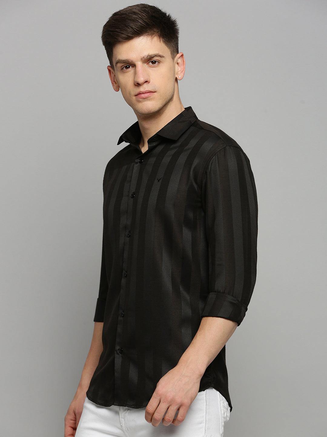 Men's Black Solid Formal Shirt