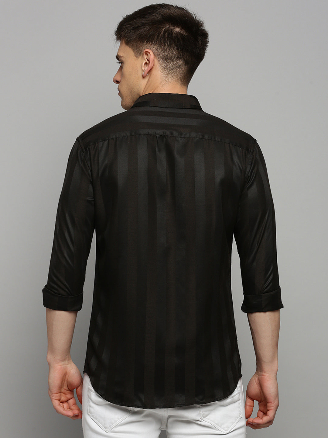 Men's Black Solid Formal Shirt