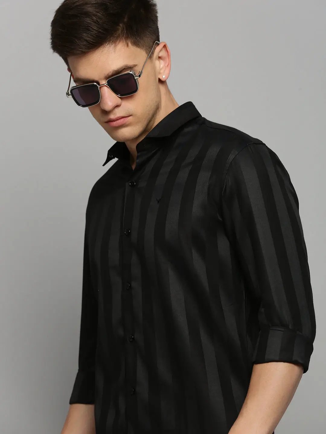 Men's Black Solid Formal Shirt