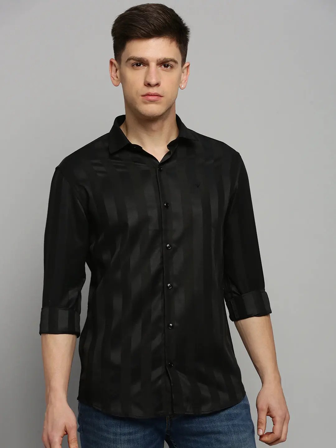 Men's Black Solid Formal Shirt