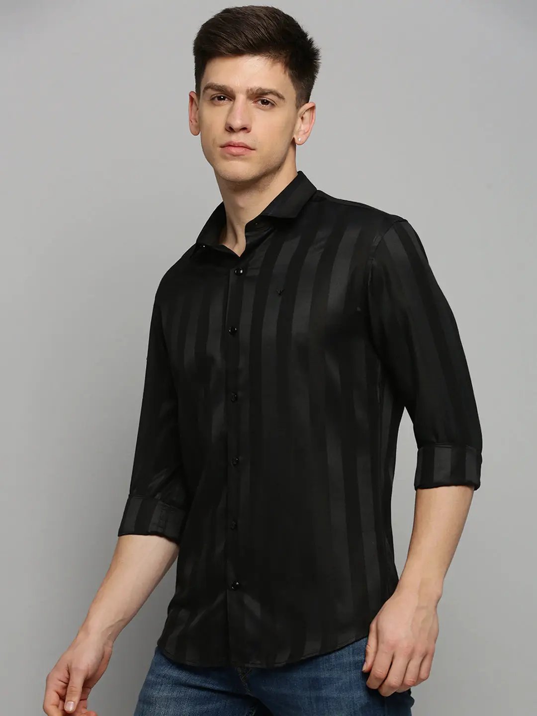 Men's Black Solid Formal Shirt