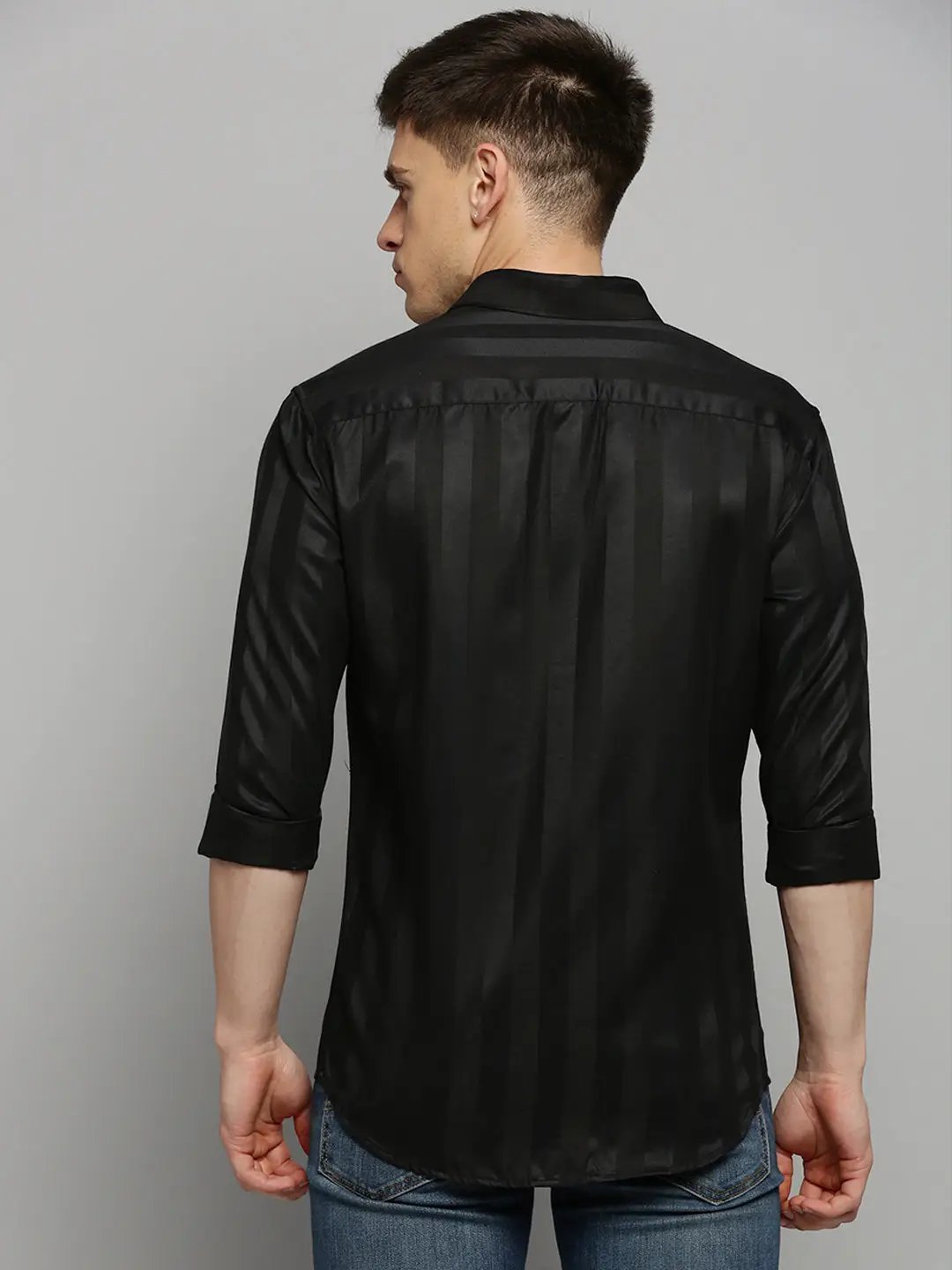 Men's Black Solid Formal Shirt