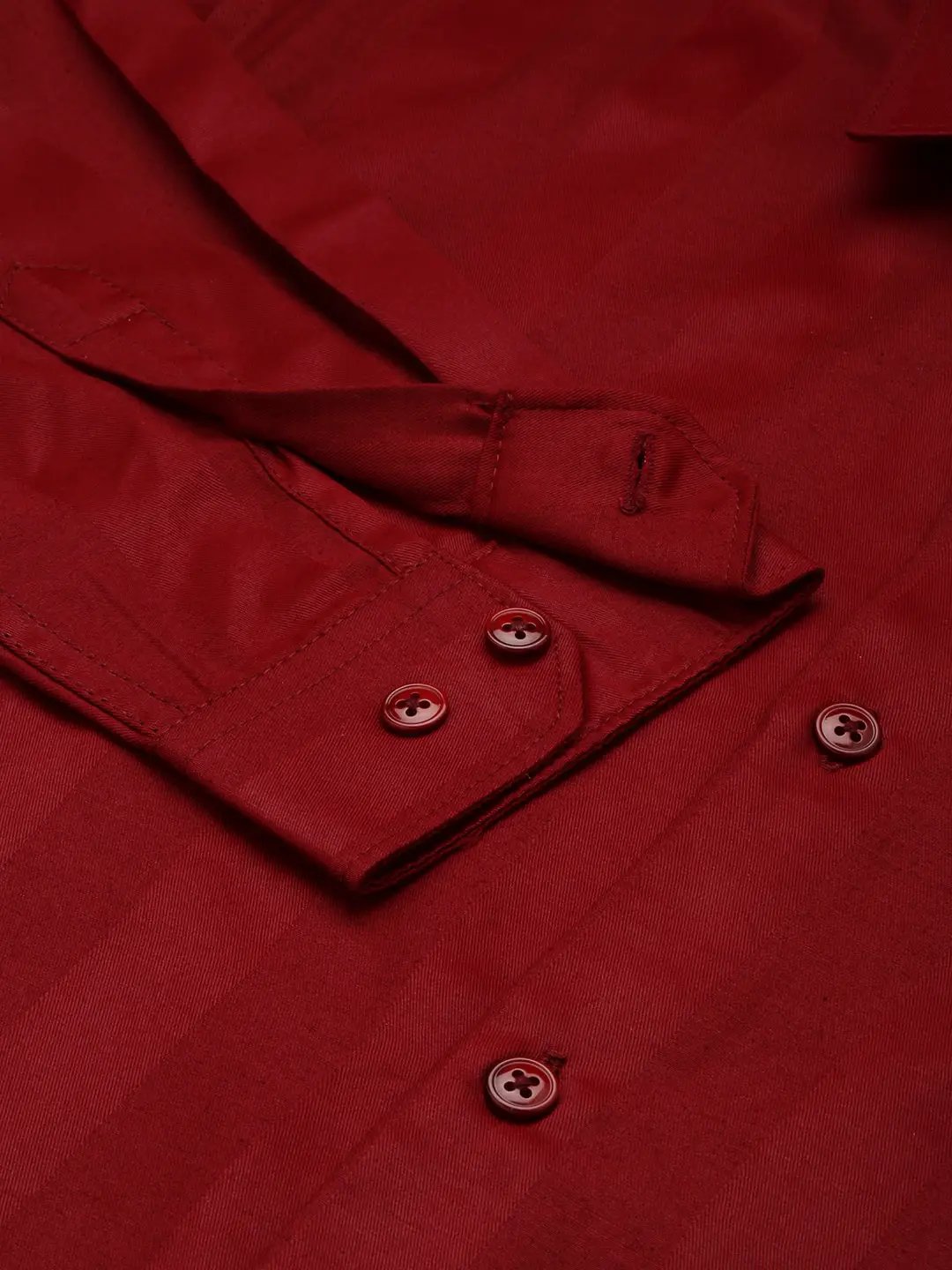 Men's Maroon Solid Formal Shirt