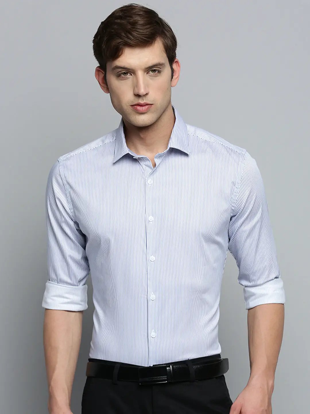Men's White Striped Formal Shirt