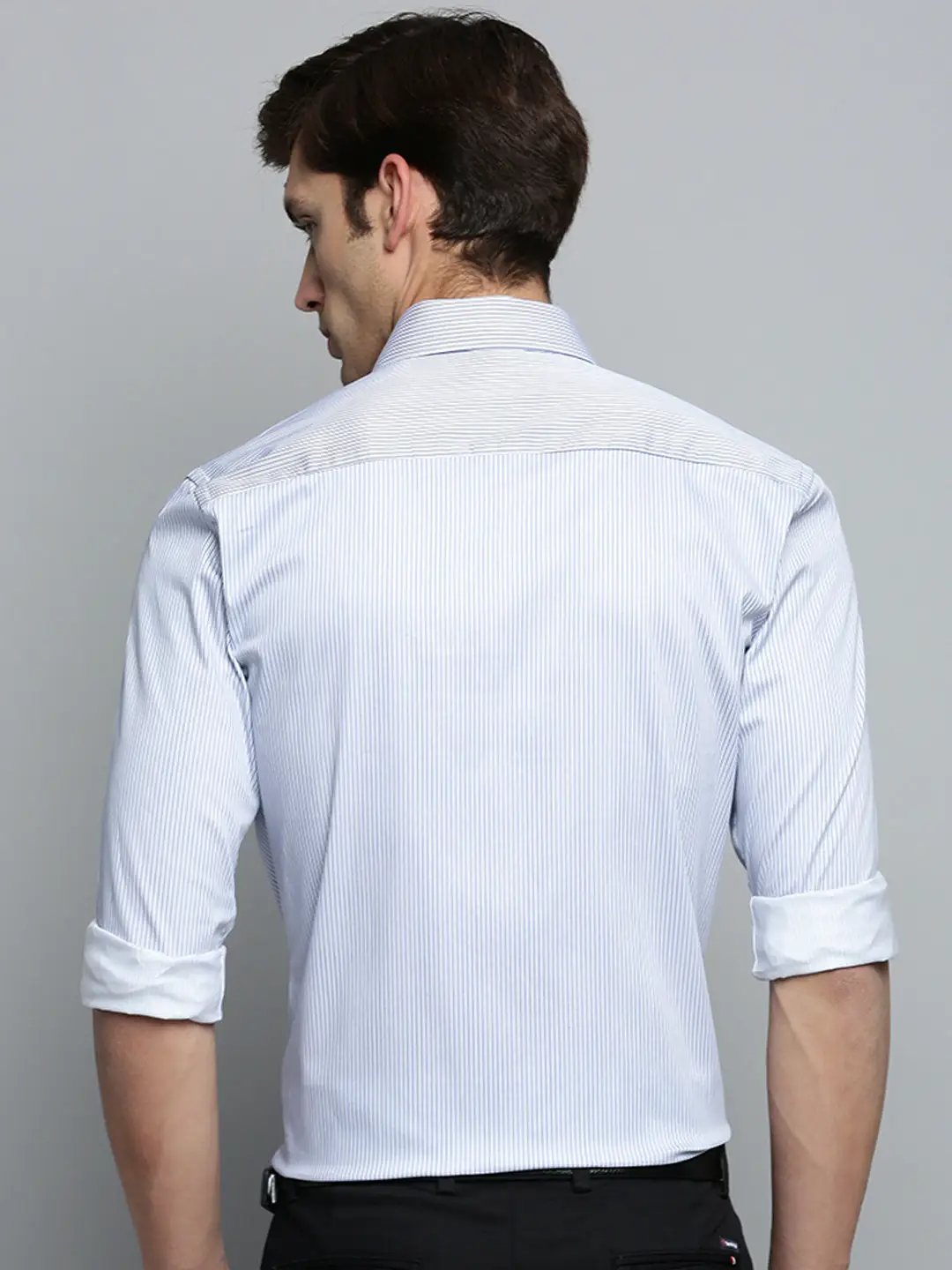 Men's White Striped Formal Shirt