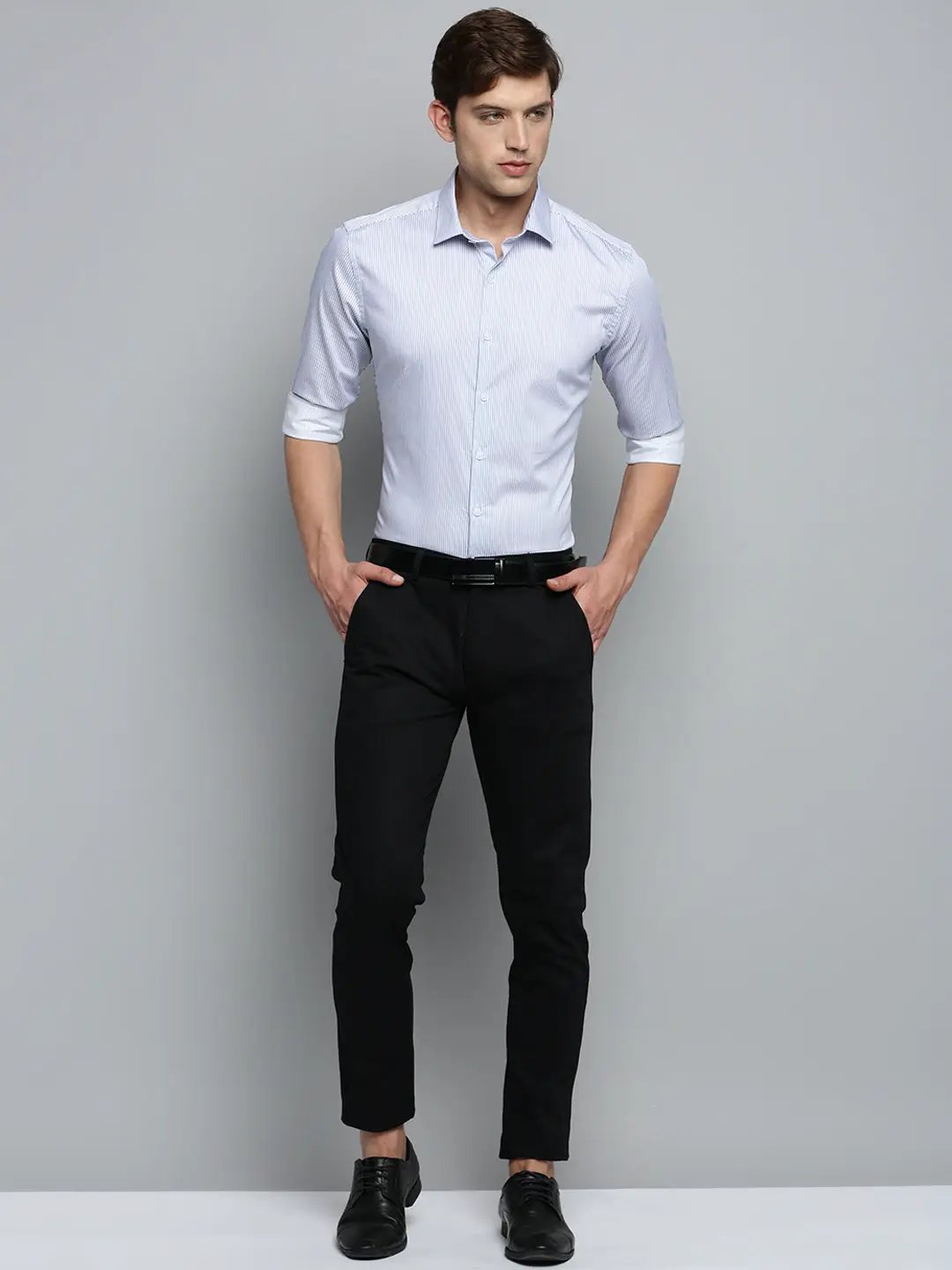 Men's White Striped Formal Shirt