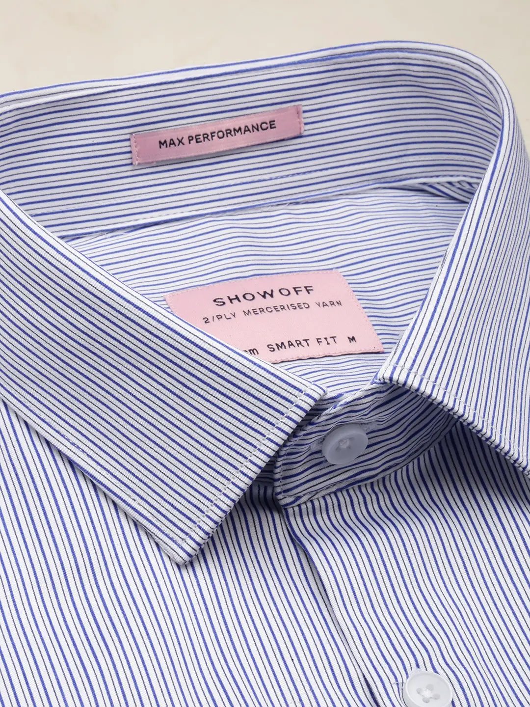 Men's White Striped Formal Shirt