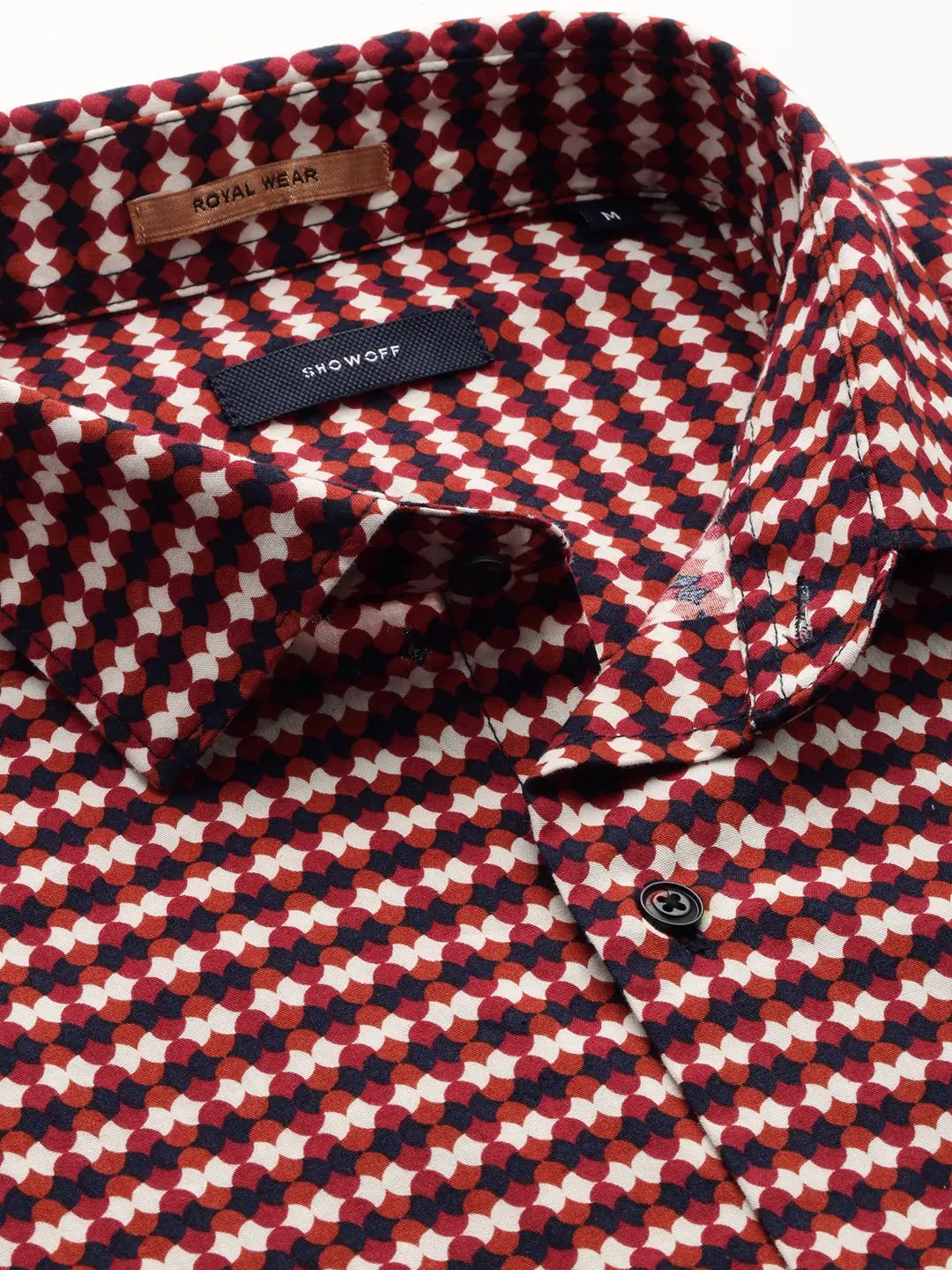 Men's Rust Printed Casual Shirt