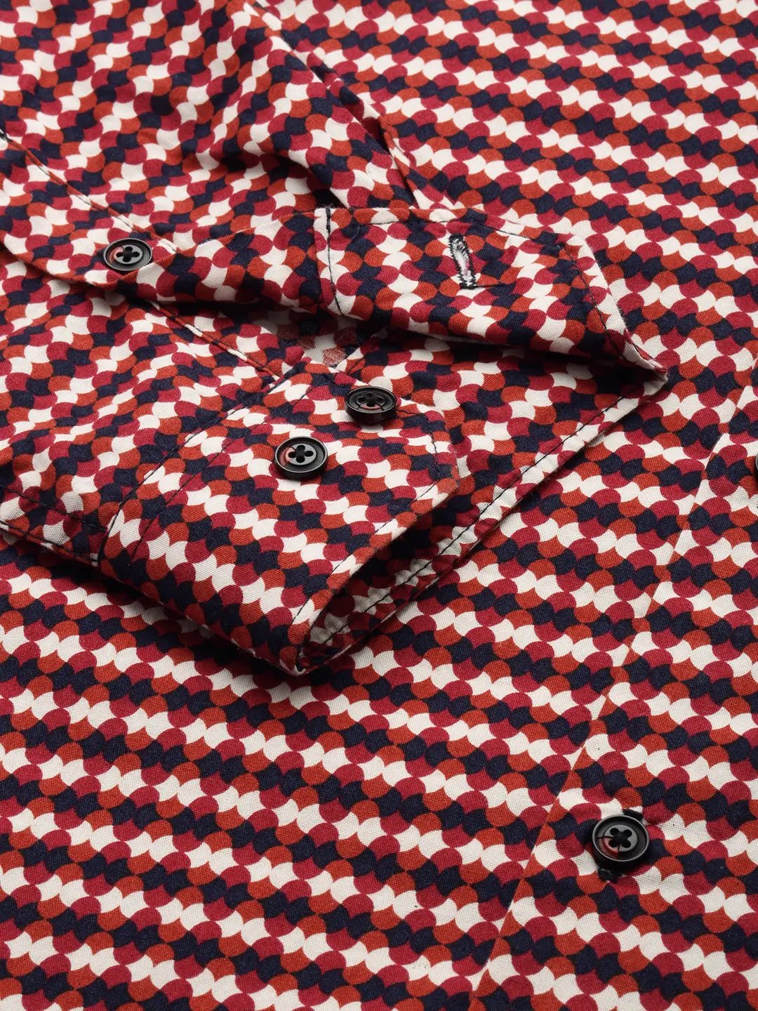 Men's Rust Printed Casual Shirt