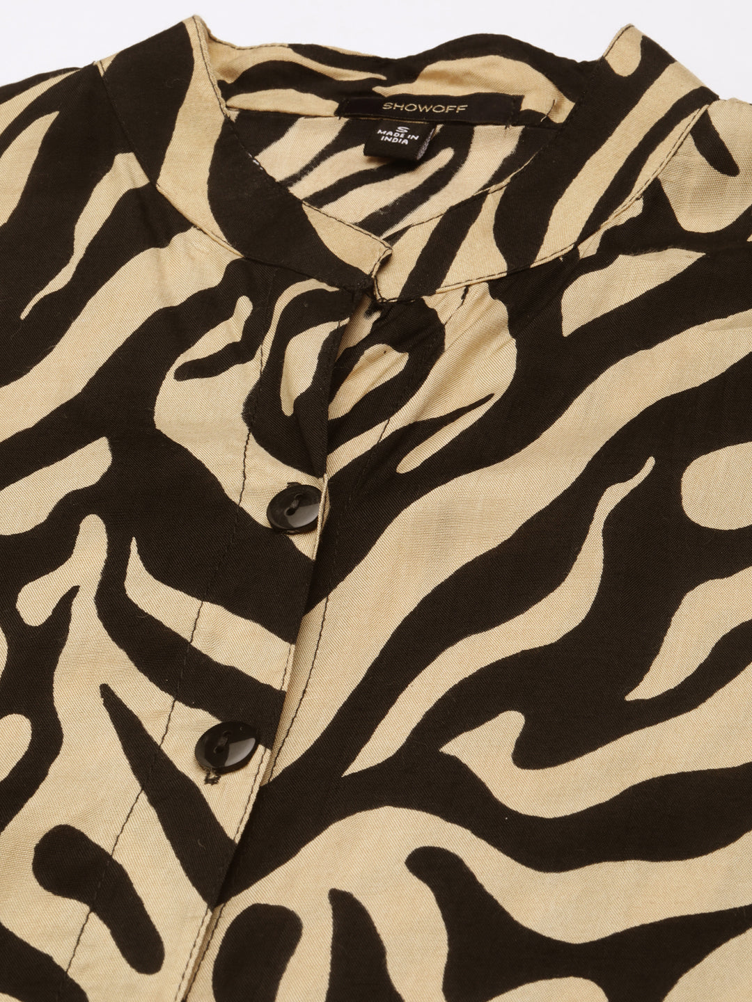 Women's Black Printed A-Line Dress