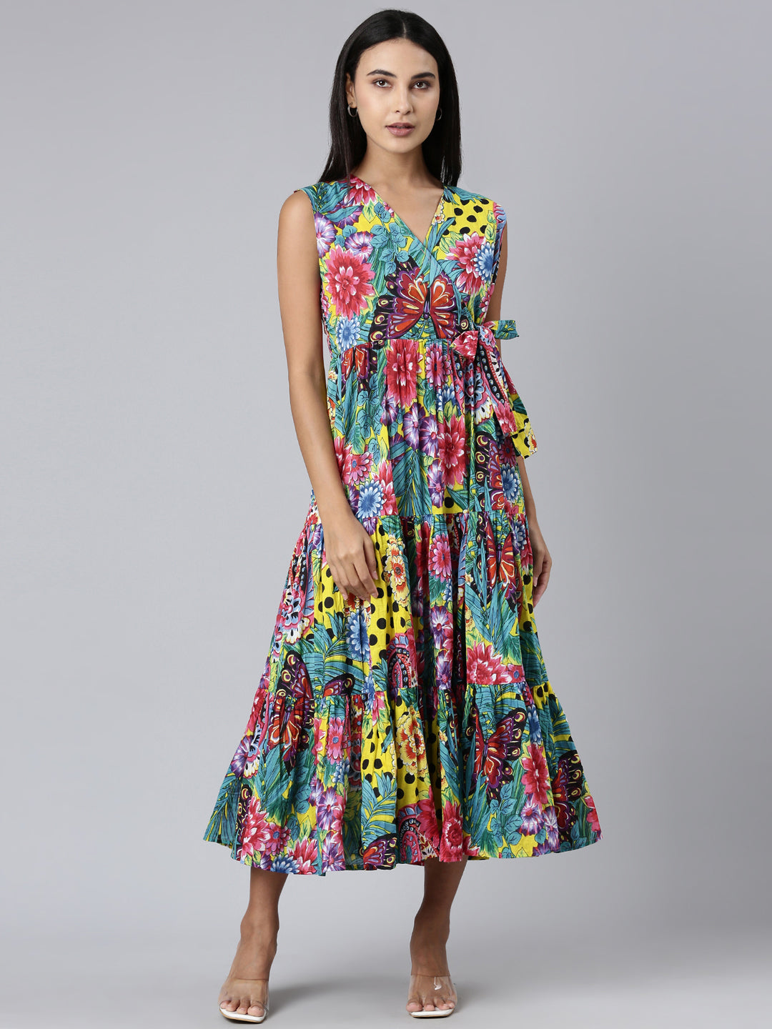 Women Multi Floral A-Line Dress