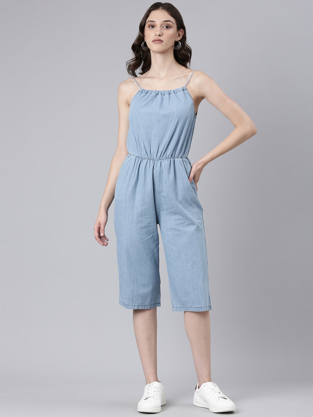 Women Blue Solid Jumpsuit