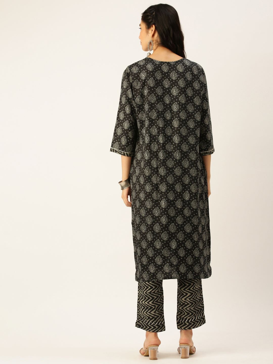 Women's Black Printed Kurta Sets