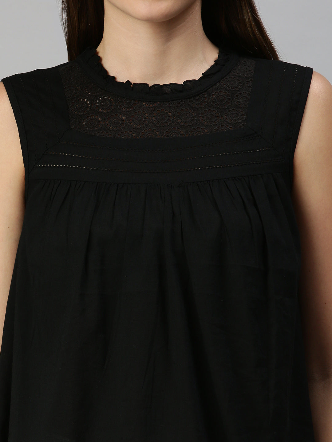 Women's Black A-Line Top