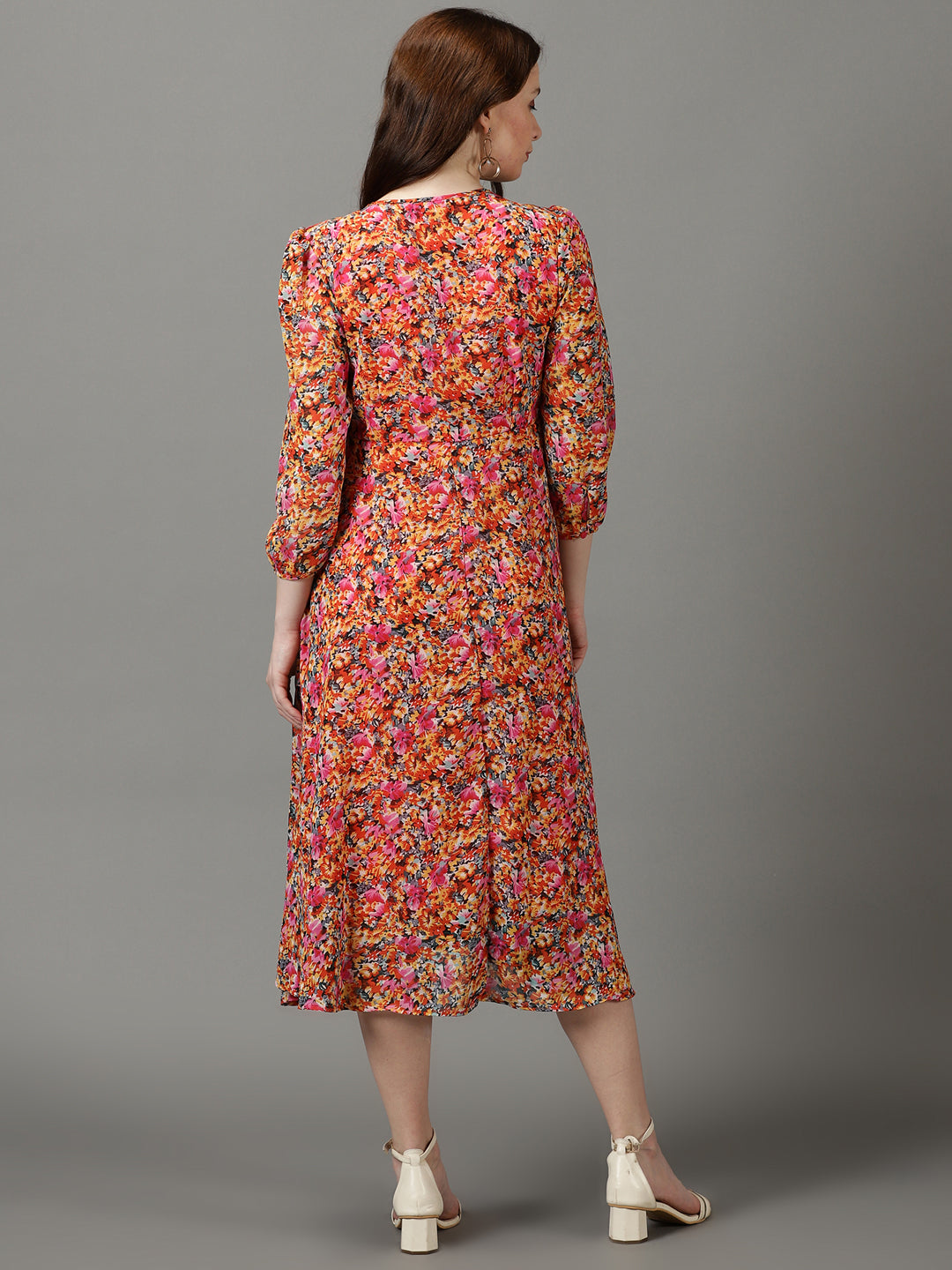 Women's Multi Printed Fit and Flare Dress