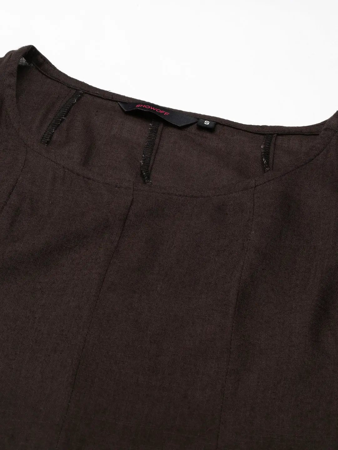 Women's Brown Solid A-Line Kurta