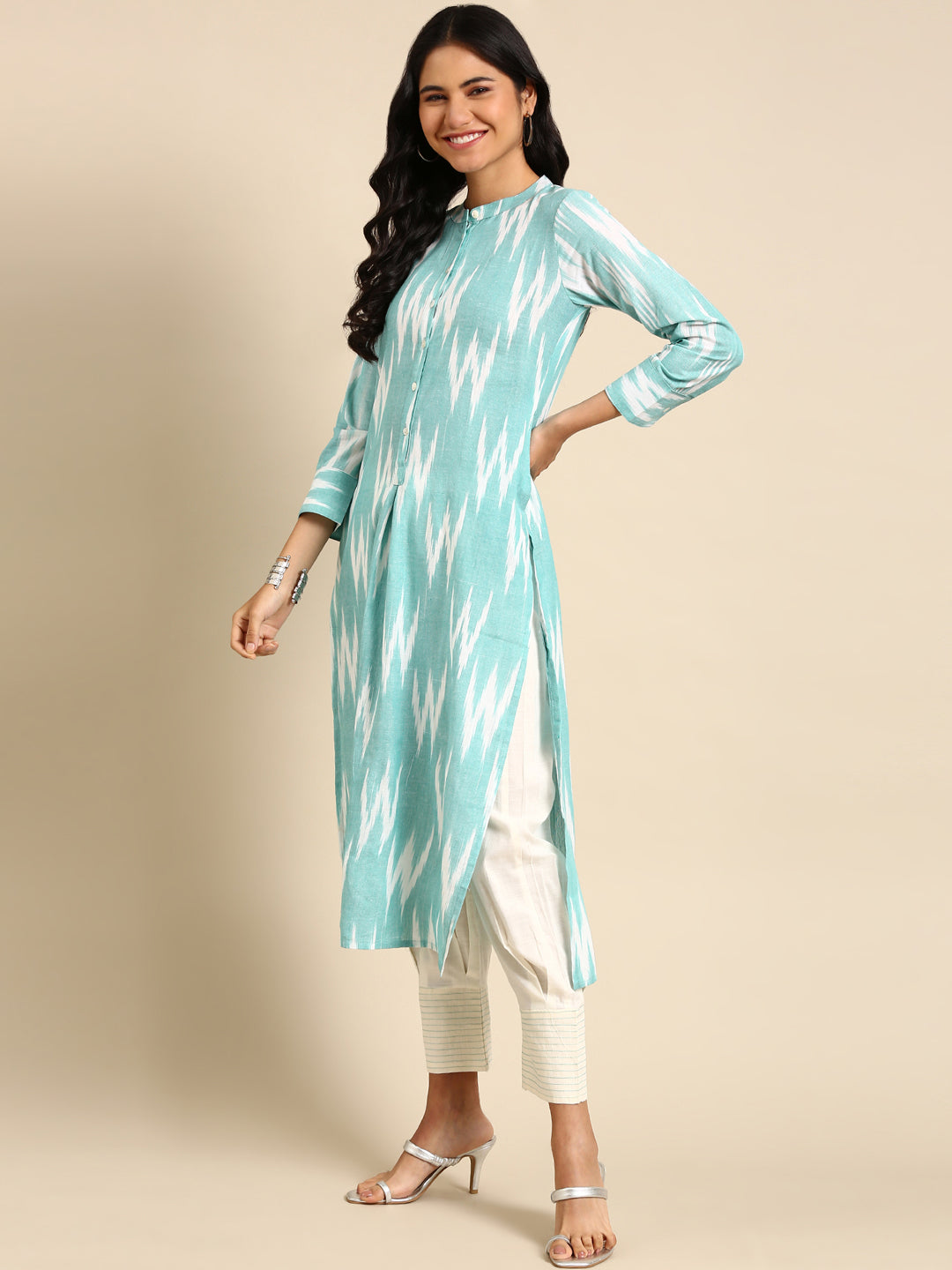 Women's Green Solid Kurta Set