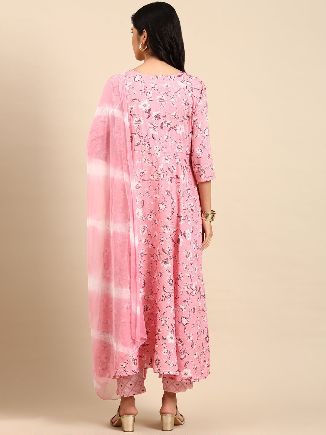 Women's Pink Printed Kurta Set