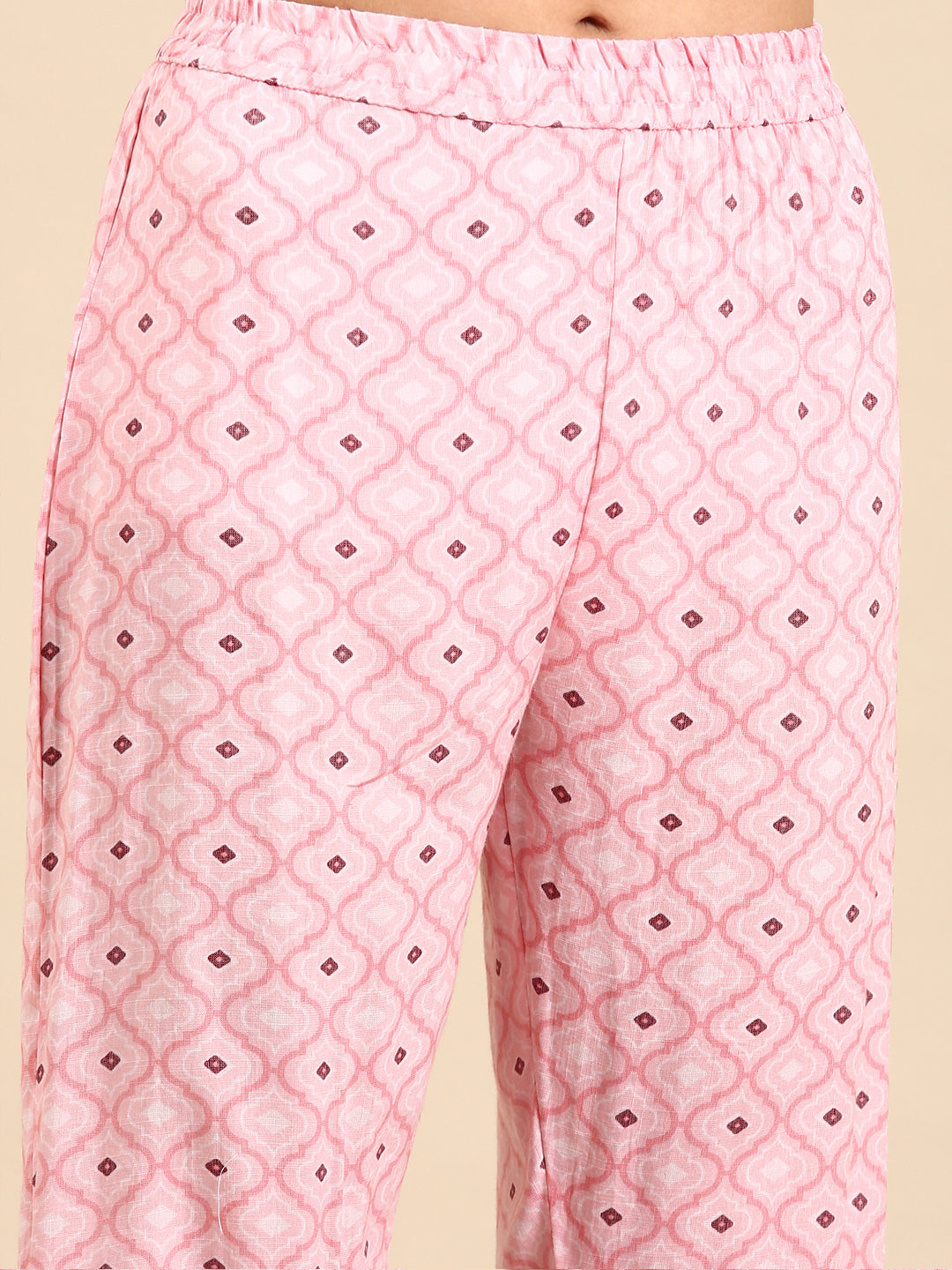 Women's Pink Printed Kurta Set