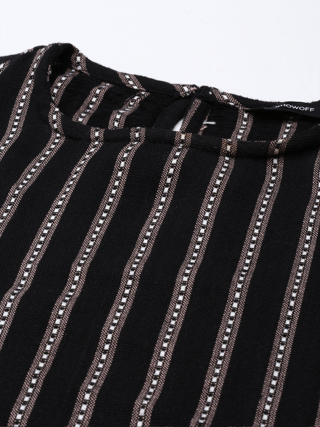 Women's Black Striped Kurta Set