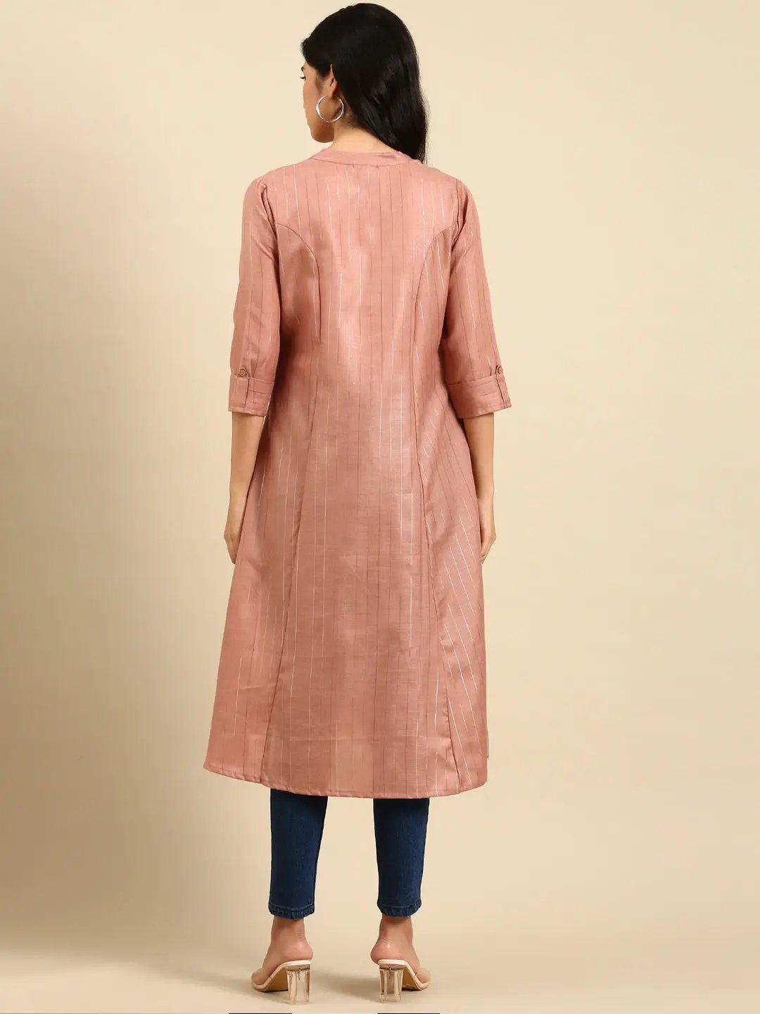 Women's Purple Embroidered Straight Kurta