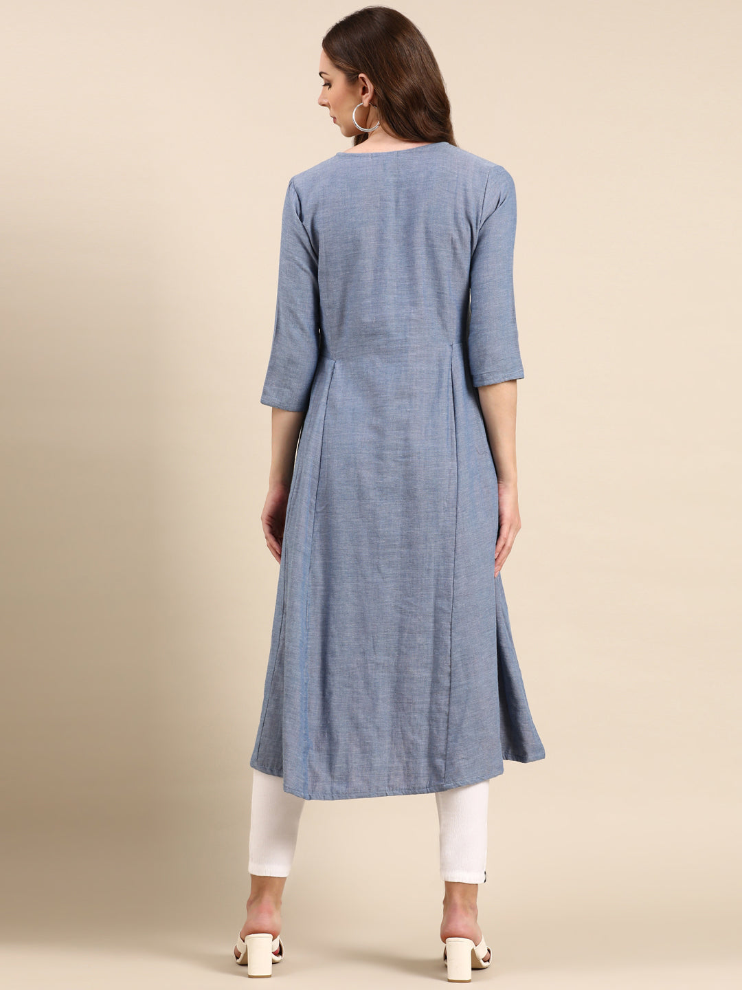 Women's Blue Solid Anarkali Kurta