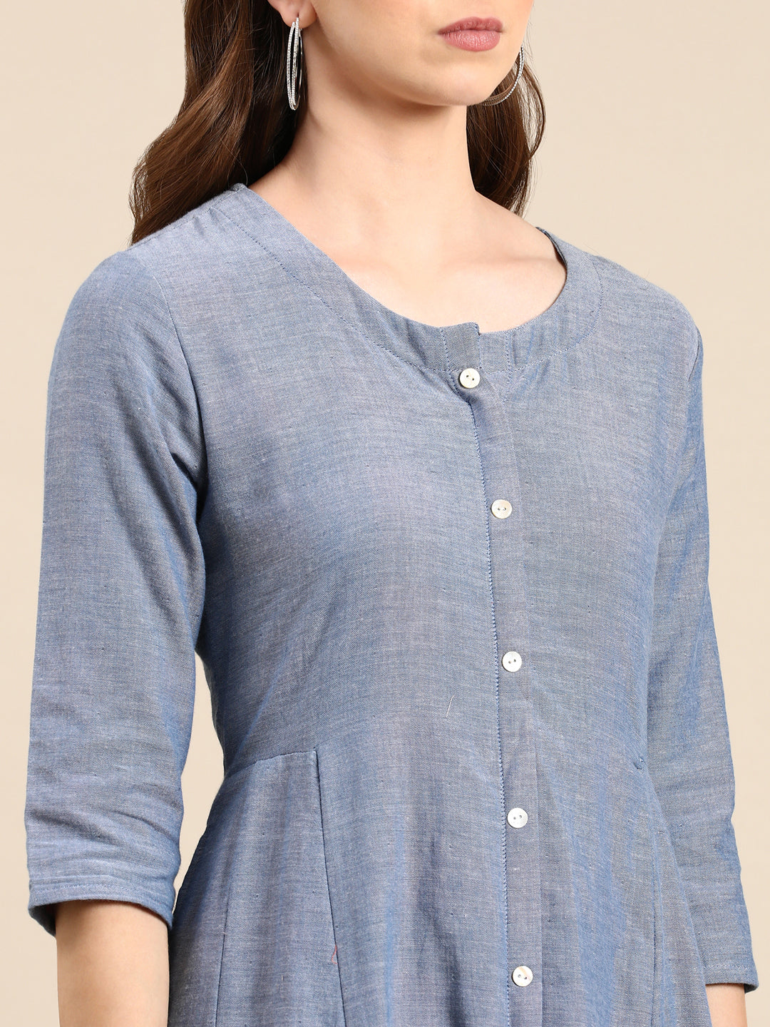 Women's Blue Solid Anarkali Kurta