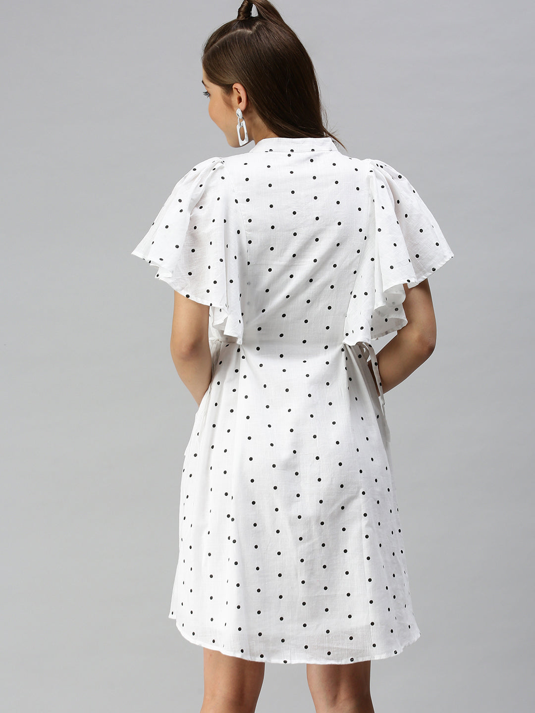 Women's White Printed Shirt Dress